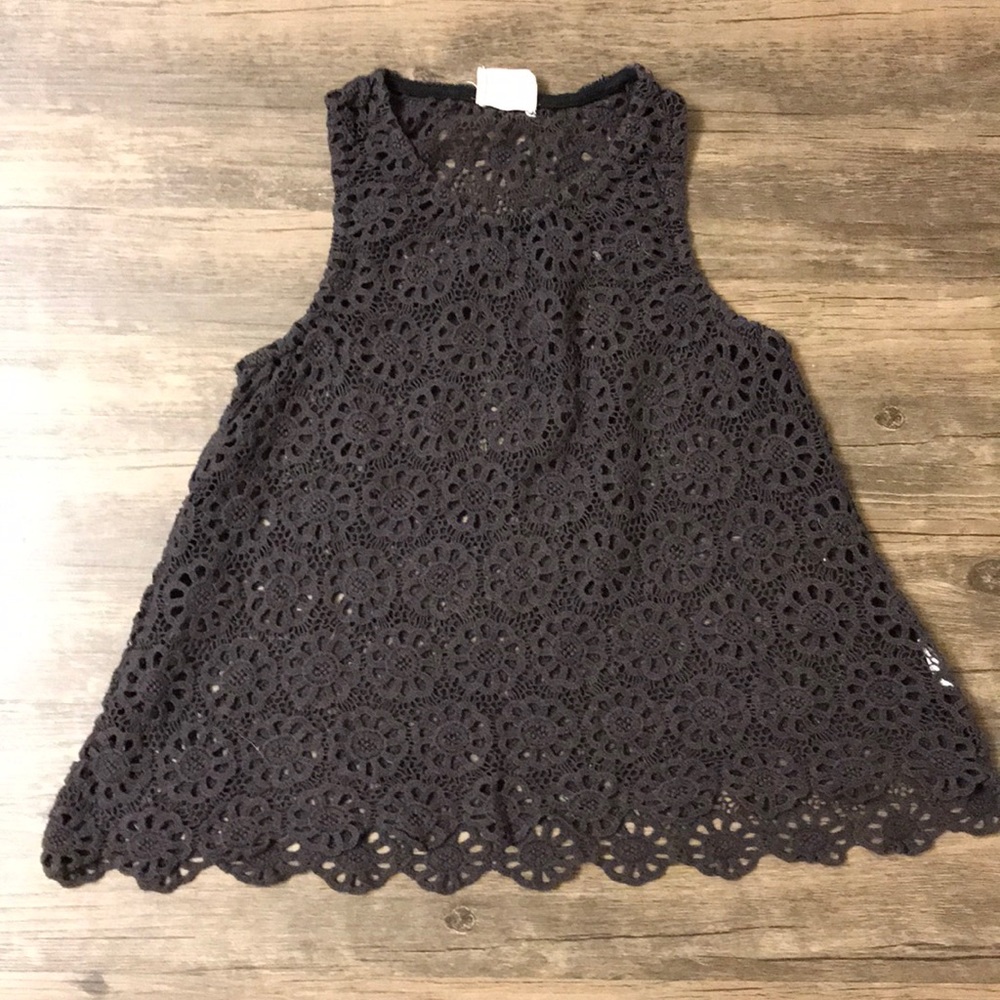 Dark grey crochet racer back